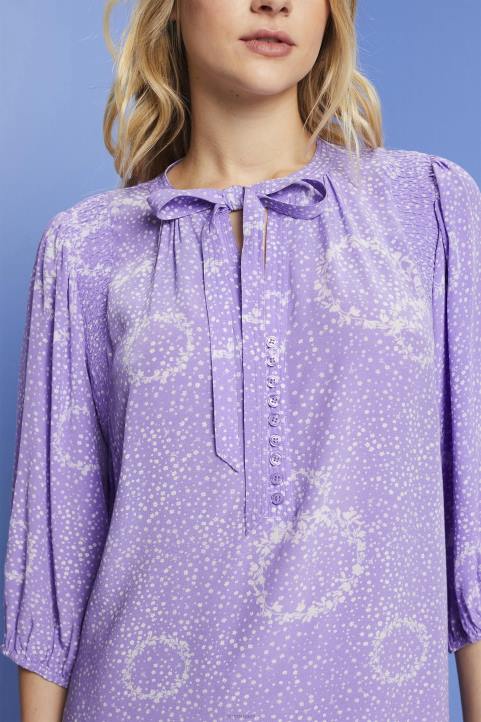 naiset Esprit valkoinen kuviollinen minimekko, jossa rusetti mekot 82T6230