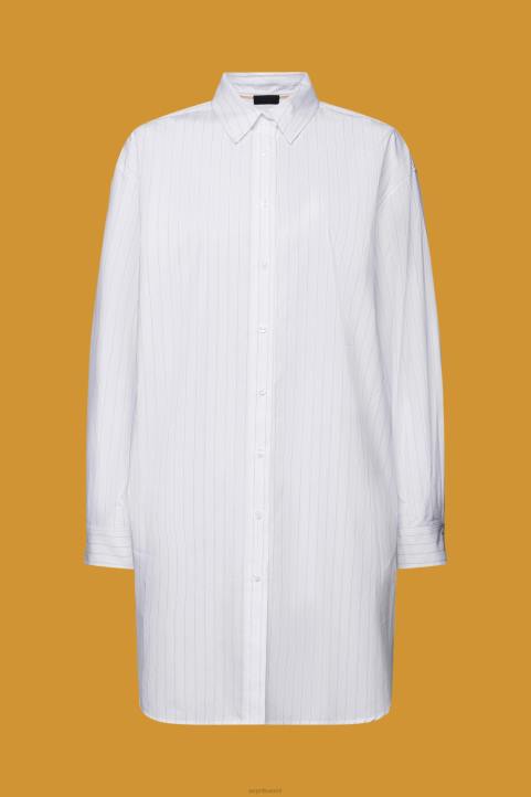 naiset Esprit valkoinen raidallinen paitamekko, 100 % puuvillaa mekot 82T6277