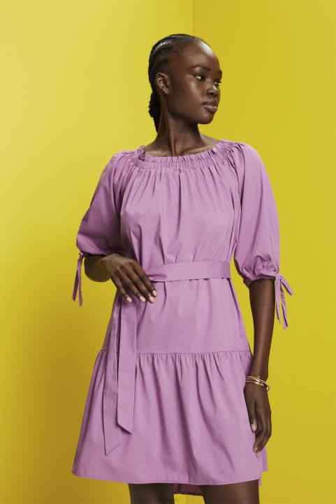 naiset Esprit violetti olkapäillä liikkuva popliiniminimekko mekot 82T6180