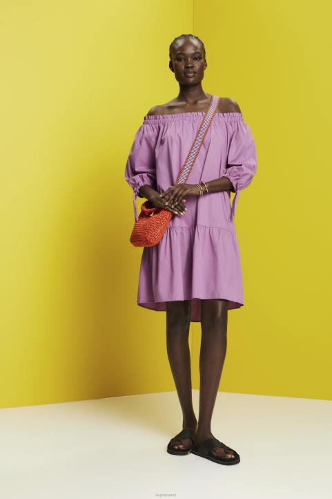 naiset Esprit violetti olkapäillä liikkuva popliiniminimekko mekot 82T6180