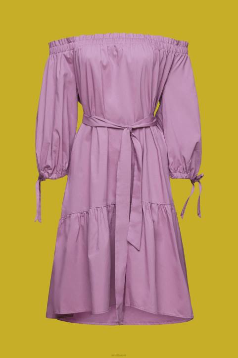 naiset Esprit violetti olkapäillä liikkuva popliiniminimekko mekot 82T6180