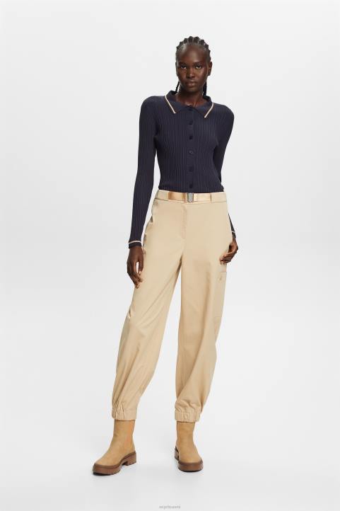 naiset Esprit bensa sininen nappi edessä neulottu poolopaita neuleet 82T622