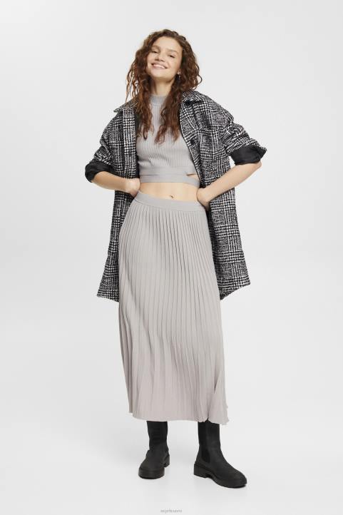 naiset Esprit keskiharmaa laskostettu yläosa neuleet 82T6469