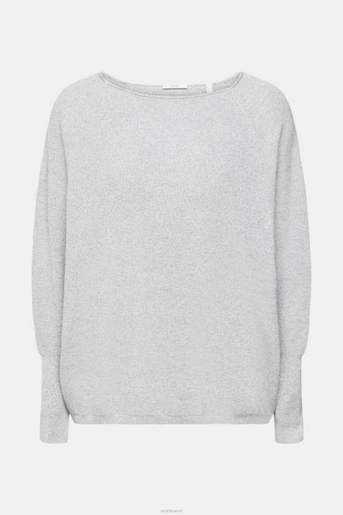 naiset Esprit keskiharmaa neulottu mailahihainen neule neuleet 82T6544