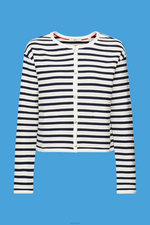 naiset Esprit laivasto raidallinen neuletakki neuleet 82T6448