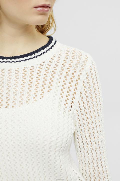 naiset Esprit luonnonvalkoinen luomupuuvillarakenteinen neulepusero neuleet 82T6275