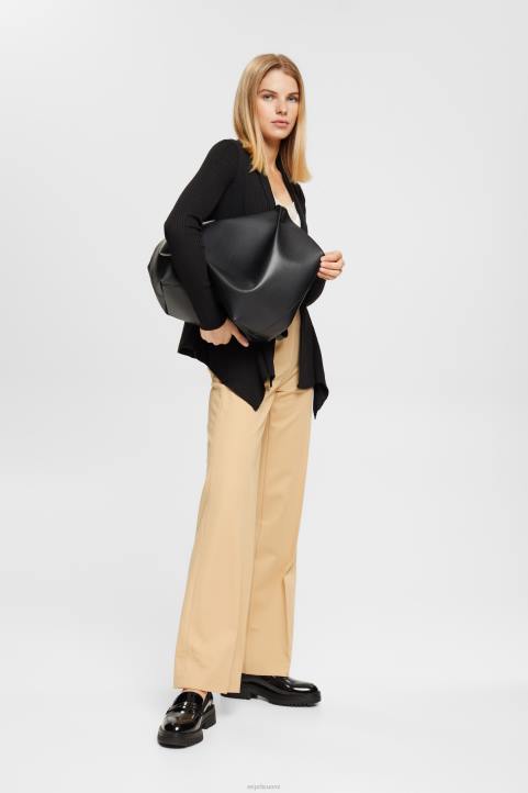 naiset Esprit musta kierrätetty: joustinneuletakki nenäliinahelmalla neuleet 82T623