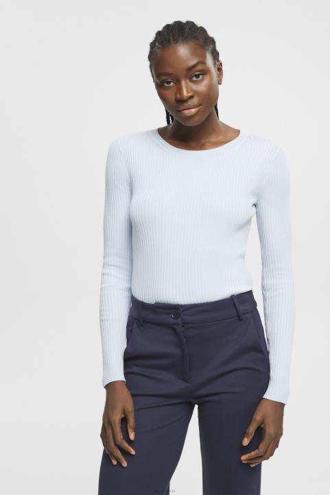 naiset Esprit pastellinsininen ribbineulepusero neuleet 82T6274