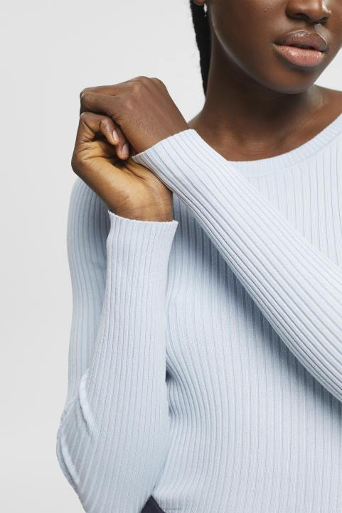 naiset Esprit pastellinsininen ribbineulepusero neuleet 82T6274