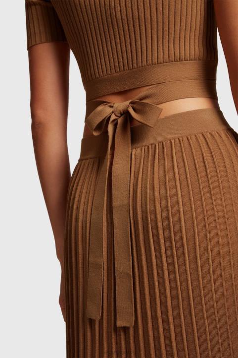 naiset Esprit ruskea laskostettu yläosa neuleet 82T6375