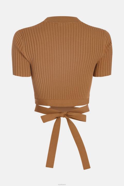 naiset Esprit ruskea laskostettu yläosa neuleet 82T6375