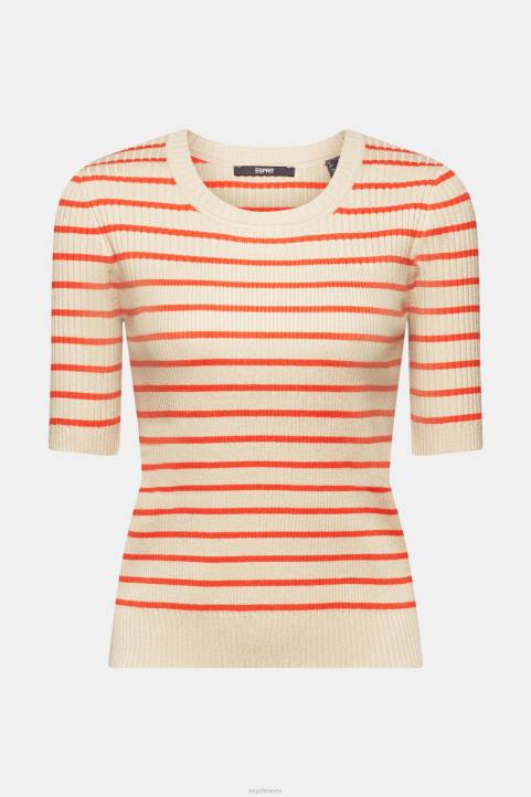 naiset Esprit vaalea taupe lyhythihainen resoripusero neuleet 82T6317