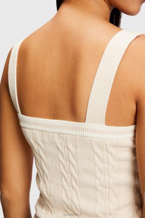 naiset Esprit vaaleanbeige delfiinilogo kaapeli villapaita camisole neuleet 82T6409