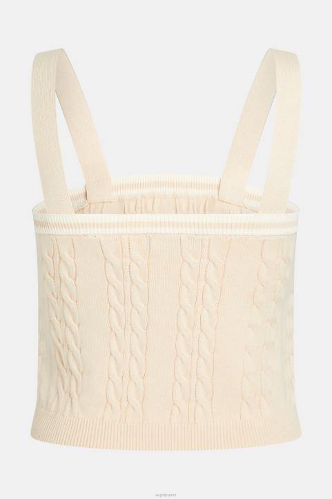 naiset Esprit vaaleanbeige delfiinilogo kaapeli villapaita camisole neuleet 82T6409