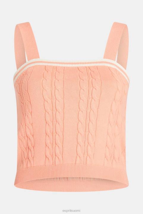 naiset Esprit vaaleanpunainen delfiinilogo kaapeli villapaita camisole neuleet 82T6410