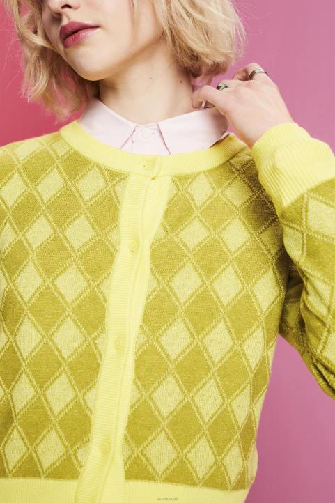 naiset Esprit valkoinen argyle neuletakki neuleet 82T685