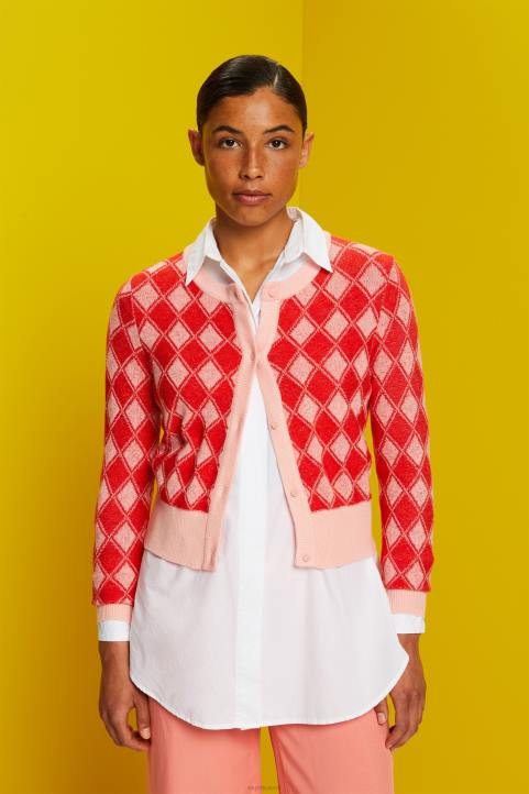 naiset Esprit valkoinen argyle neuletakki neuleet 82T686