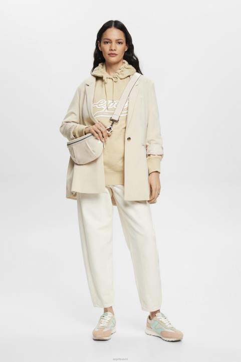 naiset Esprit beige logoprinttihuppari neulepaidat & hupparit 82T6169