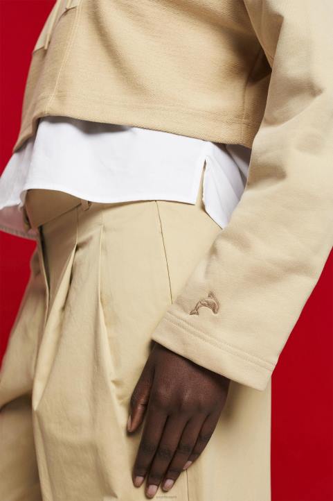 naiset Esprit hiekka leikattu tilkkutukkainen huppari neulepaidat & hupparit 82T6289