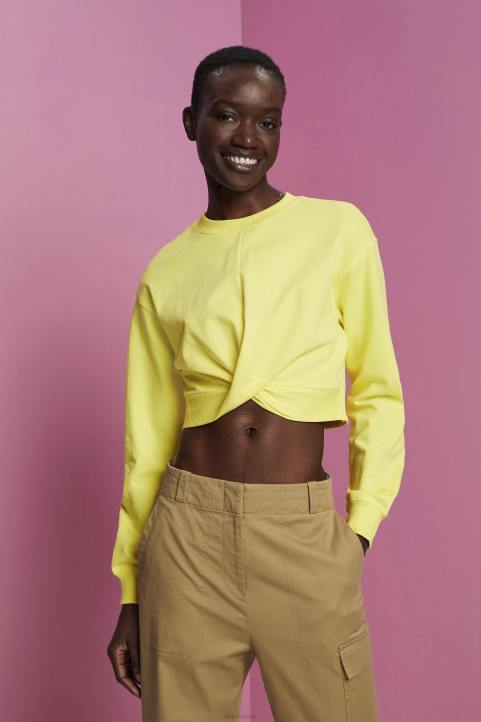 naiset Esprit keltainen leikattu solmu yksityiskohtia villapaita neulepaidat & hupparit 82T6219