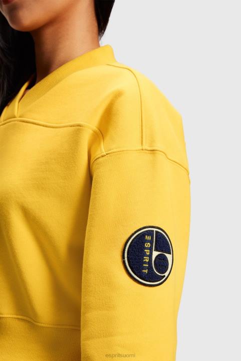 naiset Esprit keltainen leikattu varsinainen patch collegepaita neulepaidat & hupparit 82T6420