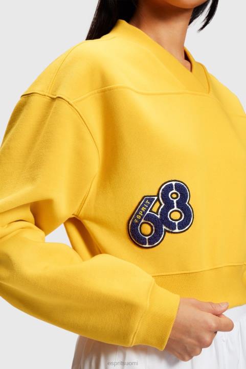 naiset Esprit keltainen leikattu varsinainen patch collegepaita neulepaidat & hupparit 82T6420