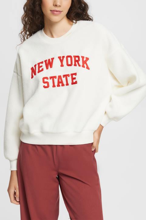 naiset Esprit luonnonvalkoinen nalle borg pusero college collegepaita neulepaidat & hupparit 82T6324