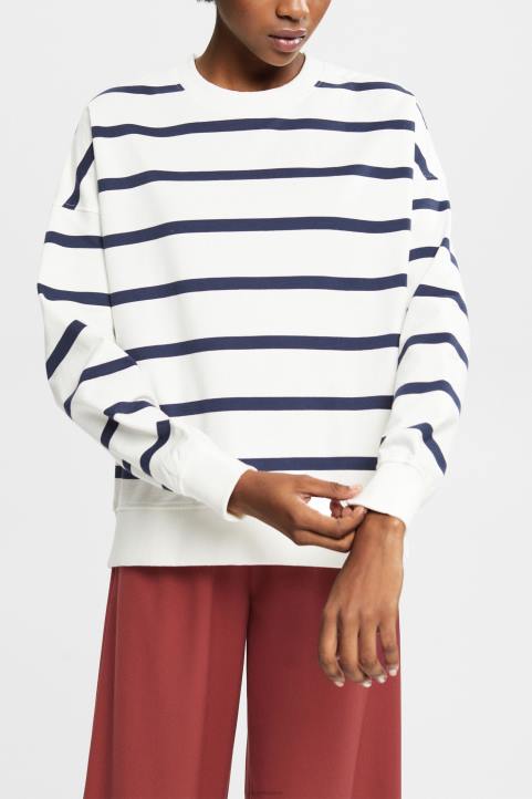 naiset Esprit luonnonvalkoinen painettu c-kaula-aukkoinen collegepaita neulepaidat & hupparit 82T6347