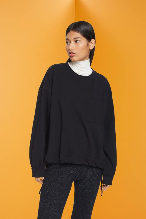 naiset Esprit musta collegepaita kiristysnyörillä neulepaidat & hupparit 82T6401