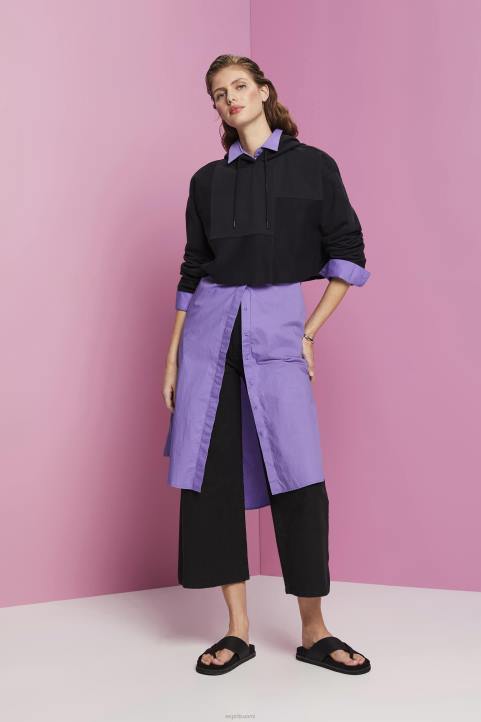 naiset Esprit musta leikattu tilkkutukkainen huppari neulepaidat & hupparit 82T6288