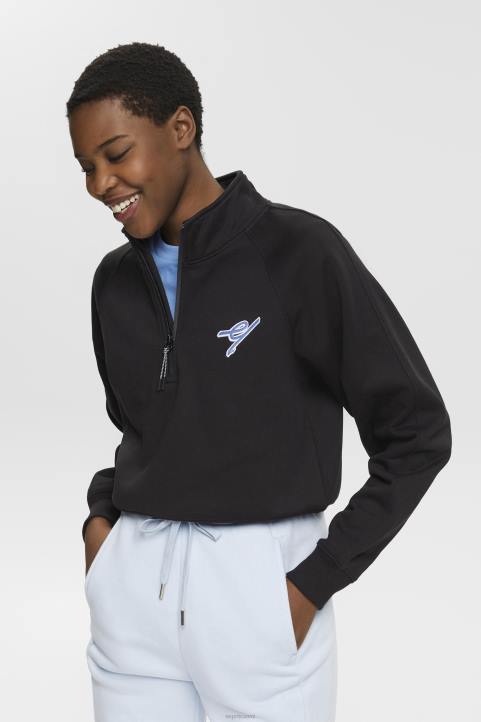 naiset Esprit musta puolivetoketjullinen pusero neulepaidat & hupparit 82T6158