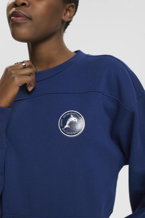 naiset Esprit muste leikattu collegepaita neulepaidat & hupparit 82T6155