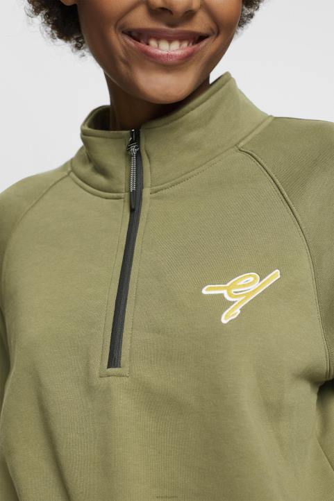 naiset Esprit oliivi puolivetoketjullinen pusero neulepaidat & hupparit 82T6161