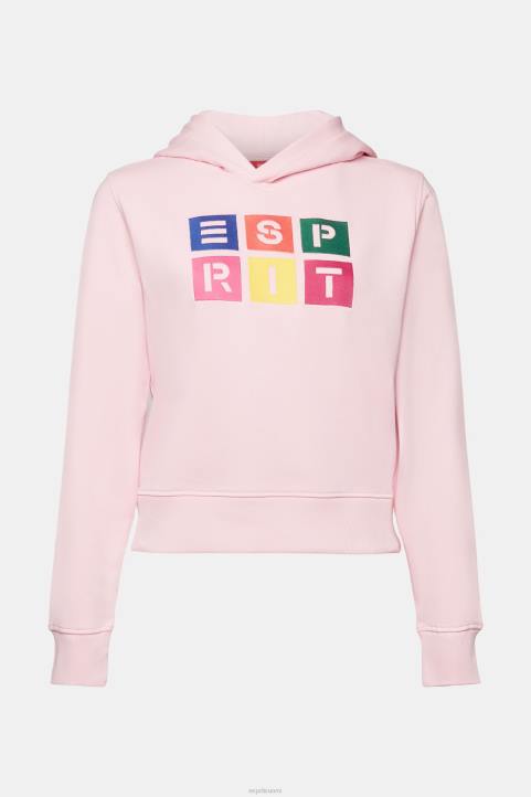 naiset Esprit pastelli pinkki brodeerattu logohuppari, luomupuuvillaa neulepaidat & hupparit 82T611
