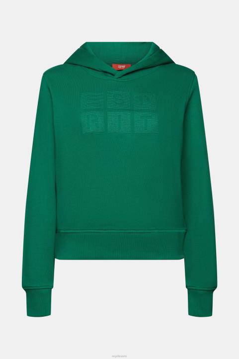 naiset Esprit tummanvihreä brodeerattu logohuppari, luomupuuvillaa neulepaidat & hupparit 82T68