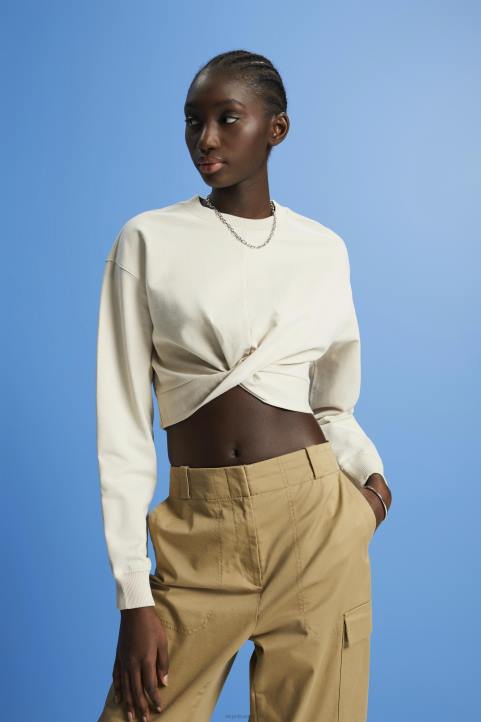 naiset Esprit vaalea taupe leikattu solmu yksityiskohtia villapaita neulepaidat & hupparit 82T6218