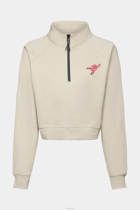 naiset Esprit vaalea taupe puolivetoketjullinen pusero neulepaidat & hupparit 82T6160