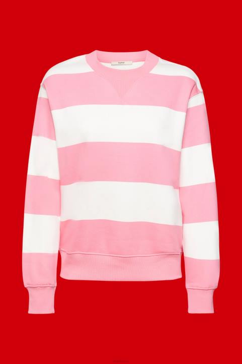 naiset Esprit vaaleanpunainen raidallinen collegepaita neulepaidat & hupparit 82T6402