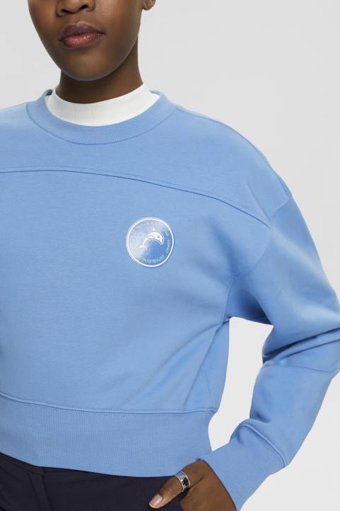 naiset Esprit vaaleansininen laventeli leikattu collegepaita neulepaidat & hupparit 82T6156