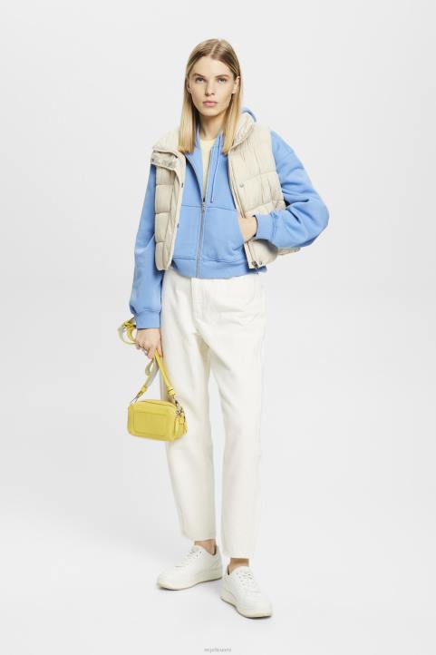 naiset Esprit vaaleansininen laventeli rajattu vetoketjuhuppari, jossa logopainatus takana neulepaidat & hupparit 82T6166