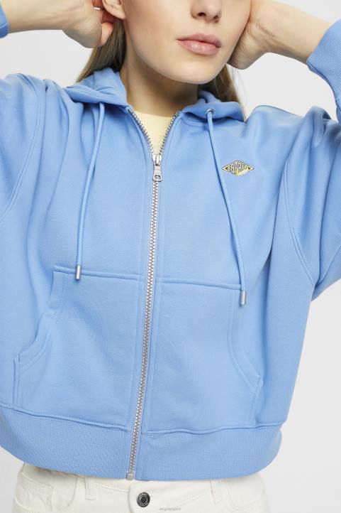 naiset Esprit vaaleansininen laventeli rajattu vetoketjuhuppari, jossa logopainatus takana neulepaidat & hupparit 82T6166