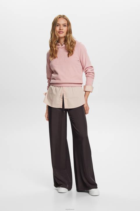 naiset Esprit vanha pinkki brodeerattu logohuppari, luomupuuvillaa neulepaidat & hupparit 82T69