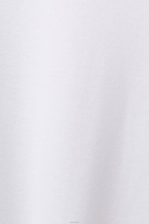 naiset Esprit valkoinen pitkähihainen toppi, jossa kaula-aukko pitkähihainen 82T632