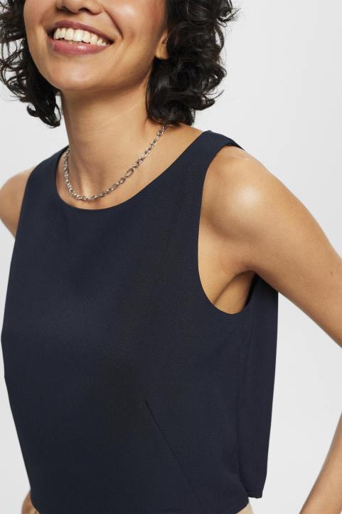 naiset Esprit laivasto lyhennetty hihaton pusero puserot 82T6310