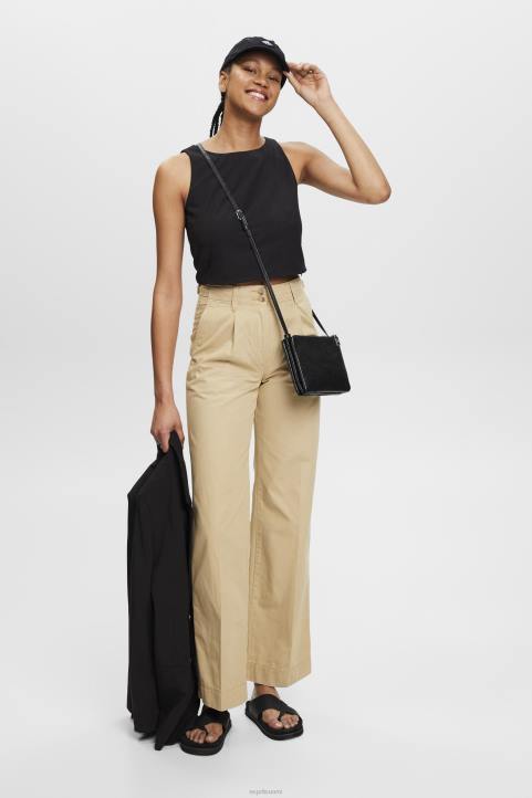 naiset Esprit musta lyhennetty hihaton pusero puserot 82T6307