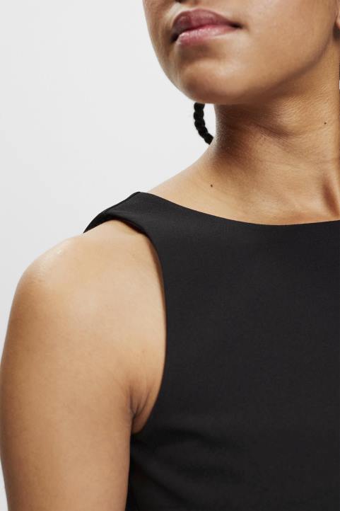 naiset Esprit musta lyhennetty hihaton pusero puserot 82T6307