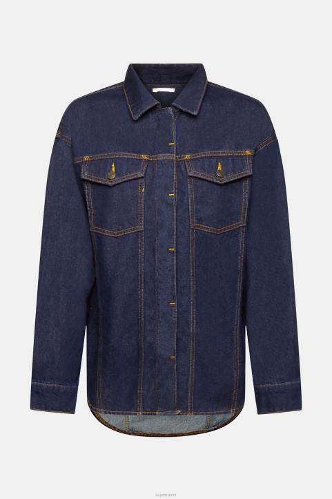 naiset Esprit sininen huuhtelu denim pusero puserot 82T6395