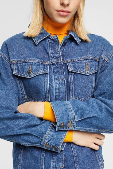 naiset Esprit sininen keskipesu denim pusero puserot 82T6396