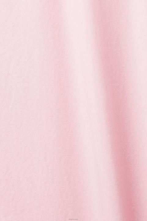 naiset Esprit vaalea pinkki ylisuuri valkoinen puuvillapusero puserot 82T6407