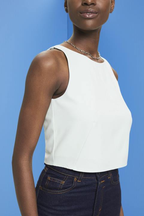 naiset Esprit vaalean vesivihreä lyhennetty hihaton pusero puserot 82T6309